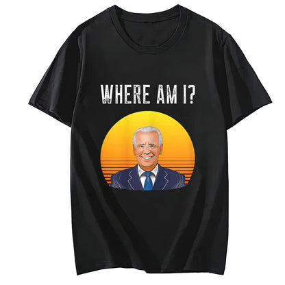 Where Am I? Tshirt Comfortable Round Neck Short Sleeved Top Shirt