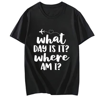 Where Am I? Tshirt Comfortable Round Neck Short Sleeved Top Shirt
