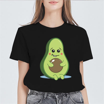 Womens Short Sleeve T Shirts Lovely Avocado Graphic for Women Summer Tops Teen Girl Clothes