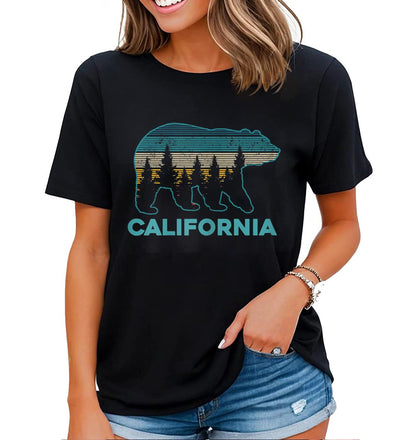 California Flag T-Shirt - Women's California Bear Graphic Tee