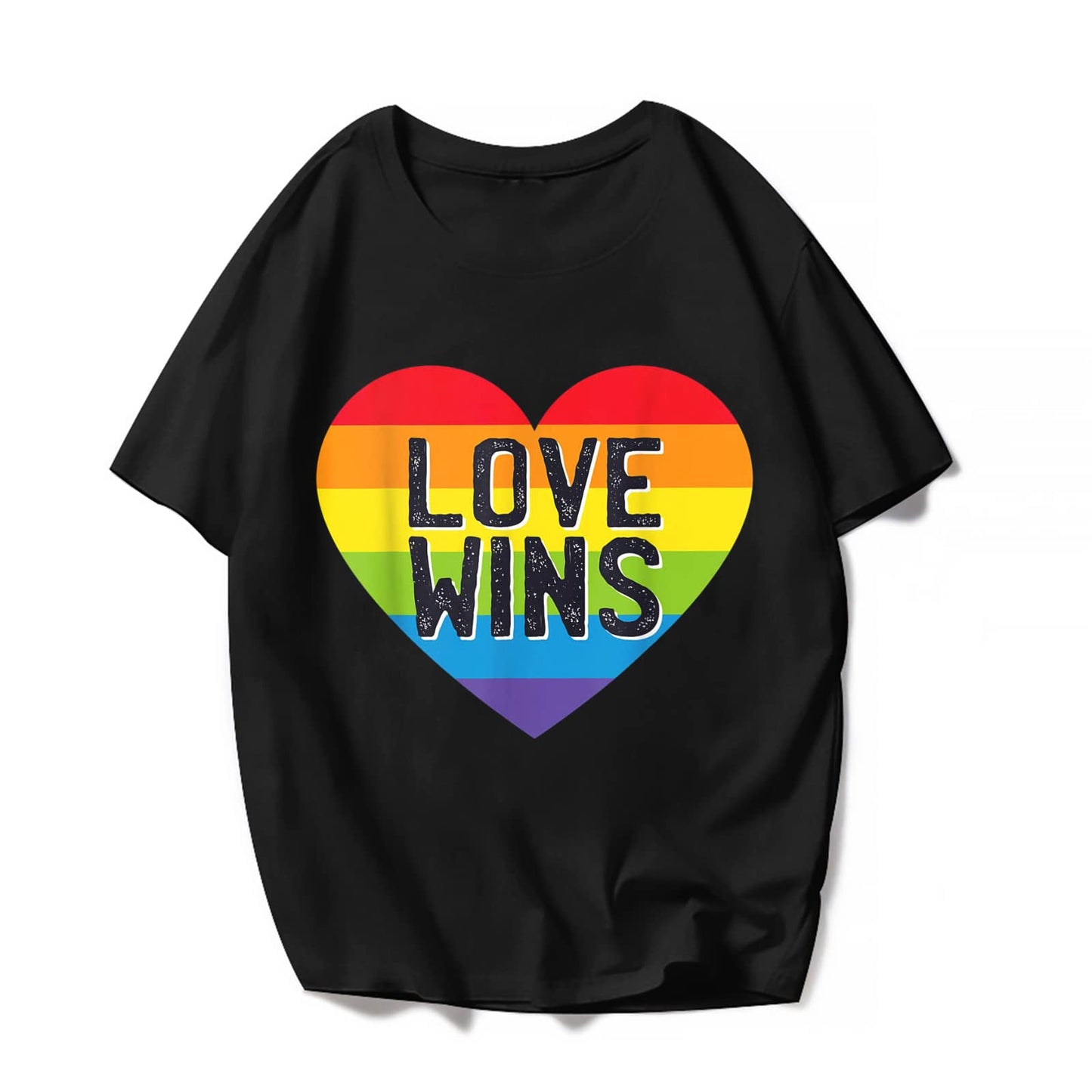 Love Pattern Rainbow T Shirt - LGBTQ Graphics