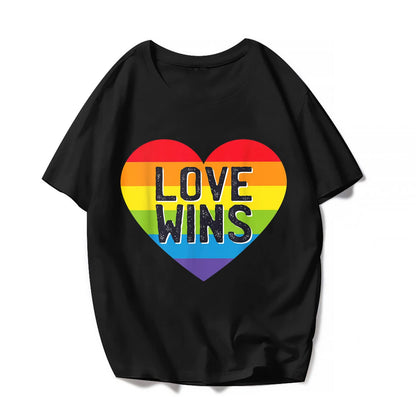 Love Pattern Rainbow T Shirt - LGBTQ Graphics