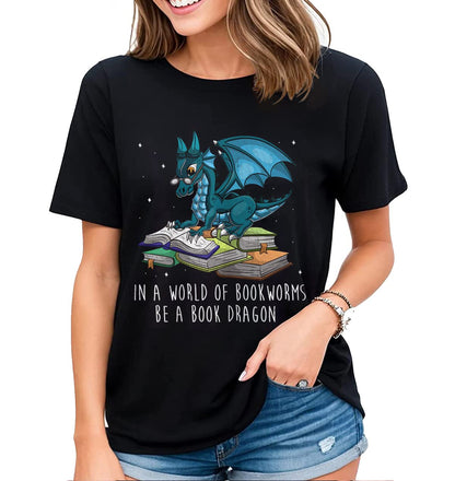 Women's T-Shirt Fun Dragon Graphic Shirt Summer Casual Short-Sleeved Tops