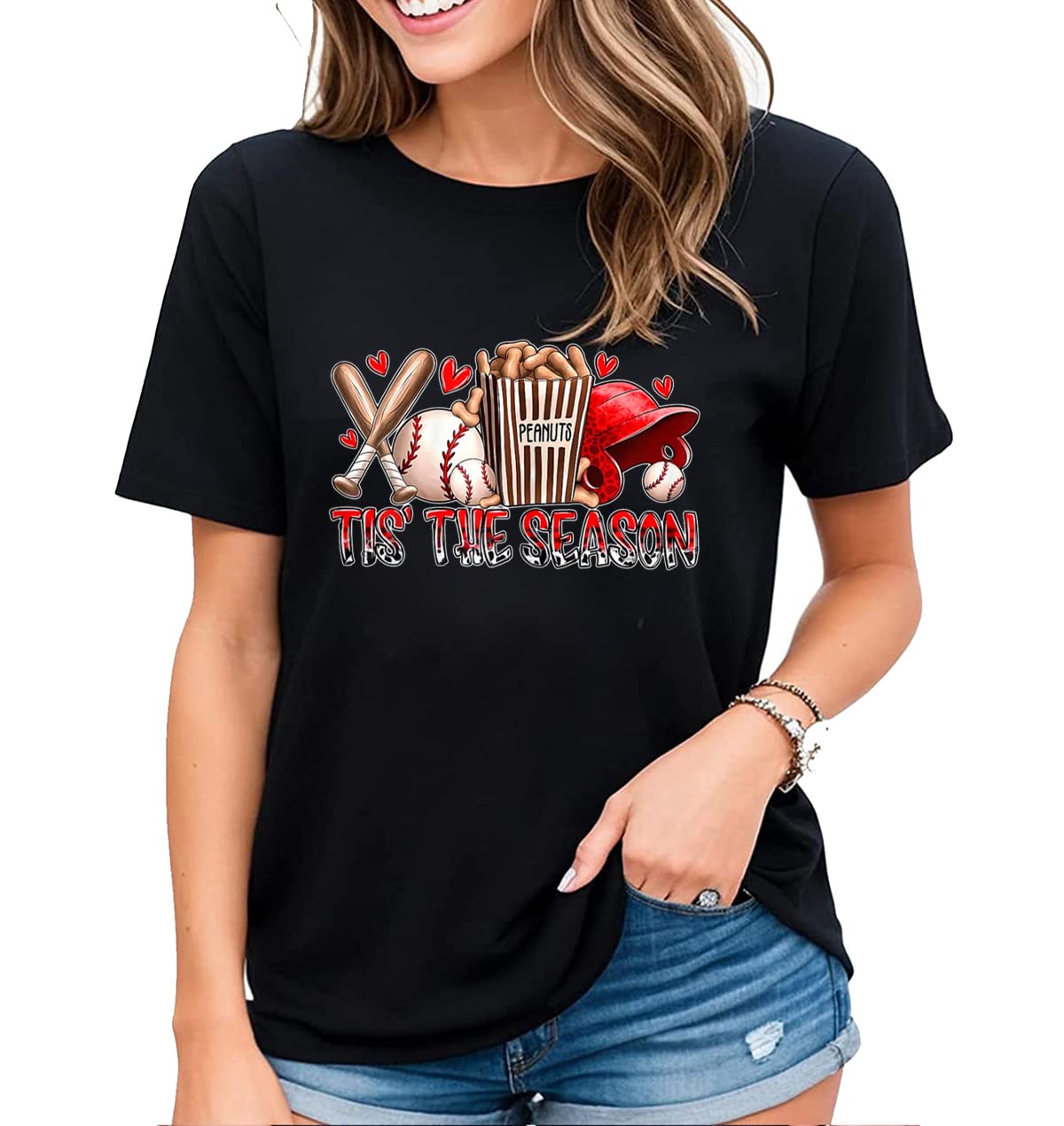 Womens Baseball Life Game Day Baseball Lovers Gift Short Sleeve T-Shirt