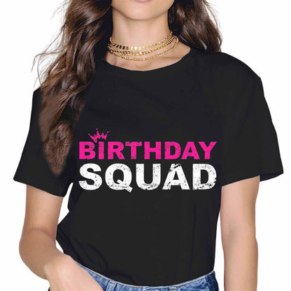 Birthday Squad Party Fashion Short Sleeve Casual Round Neck Gift T-Shirt