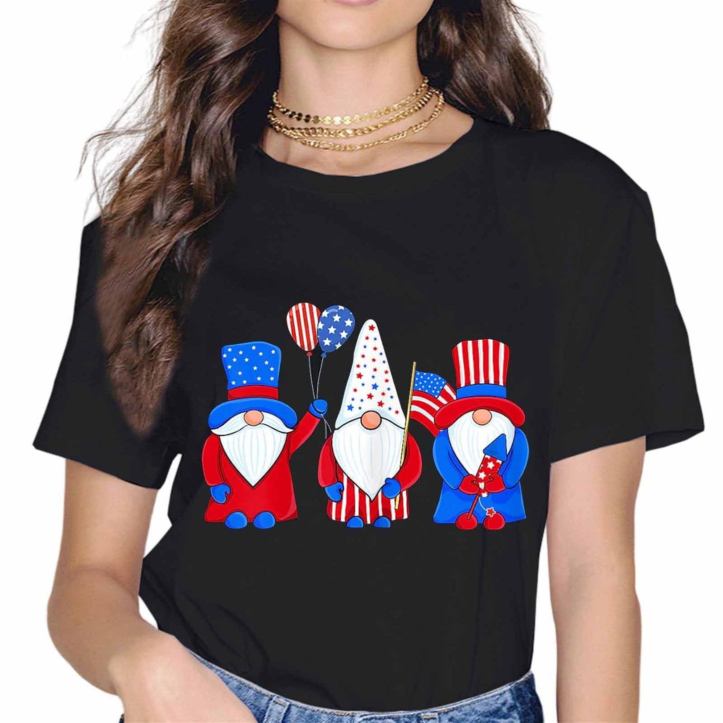 4th of July American Gnomes Celebrating Independence Day T-Shirt