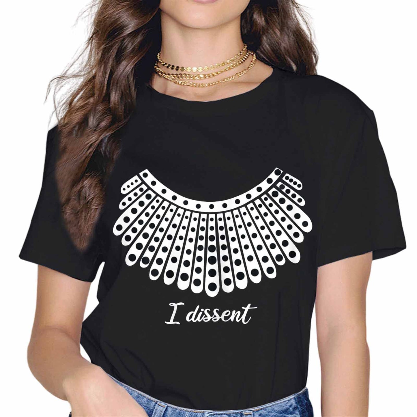 Women RBG Dissent Collar Feminist RBG Equal Right Casual Short Seelve Gift T-Shirt