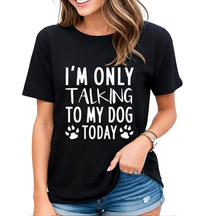 Women's T-Shirt Fun Dog Paw Graphic Tee Dog Lovers Gifts Casual Short Sleeve Tops