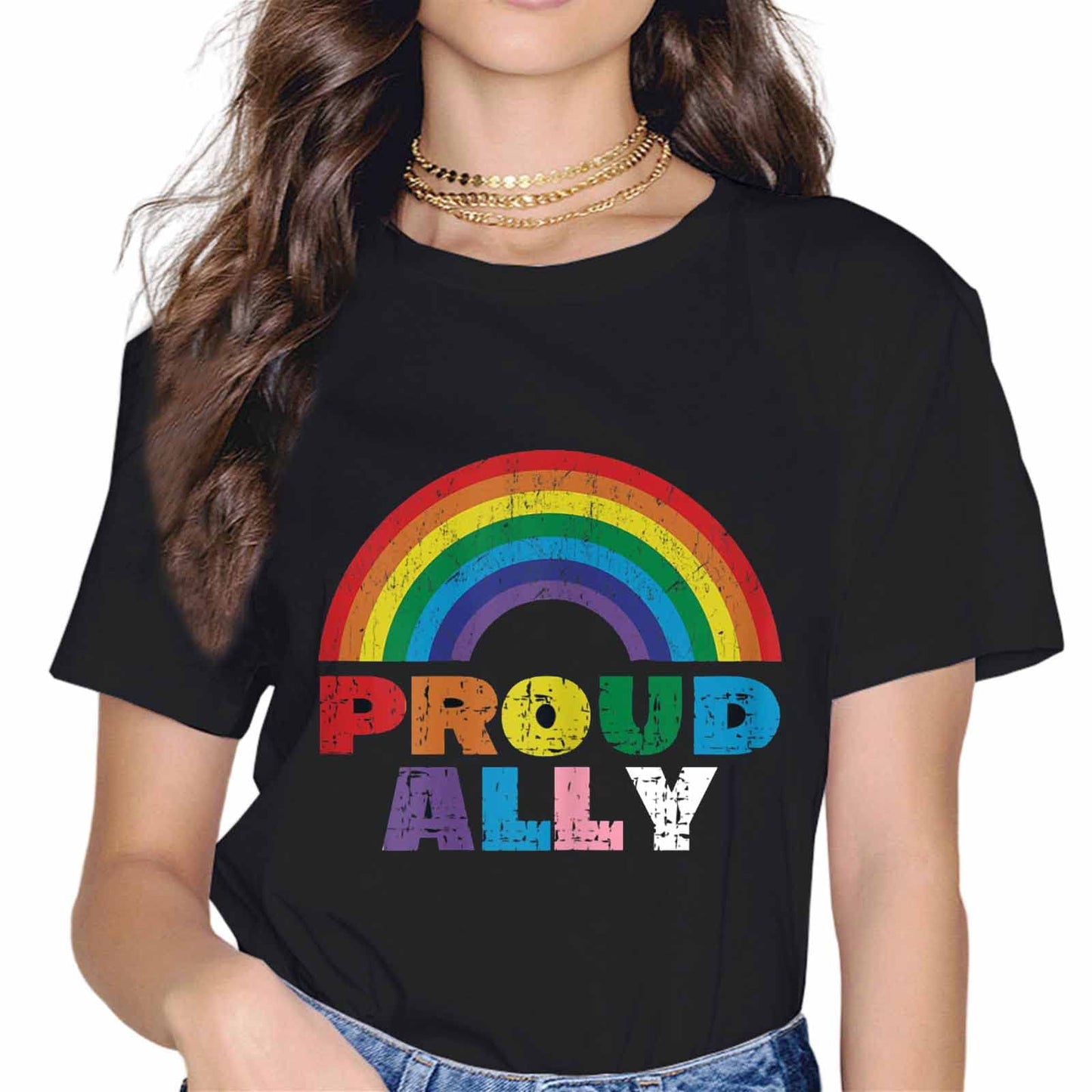 Human LGBTQIA Rainbow Flag Pride Transgender Proud Ally T-Shirt