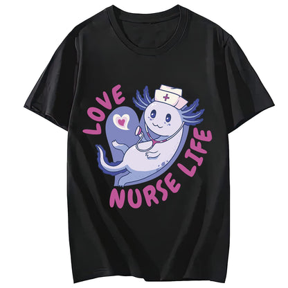 Sexy Nurse Pattern Casual Short Sleeve Gift T-Shirt for Women
