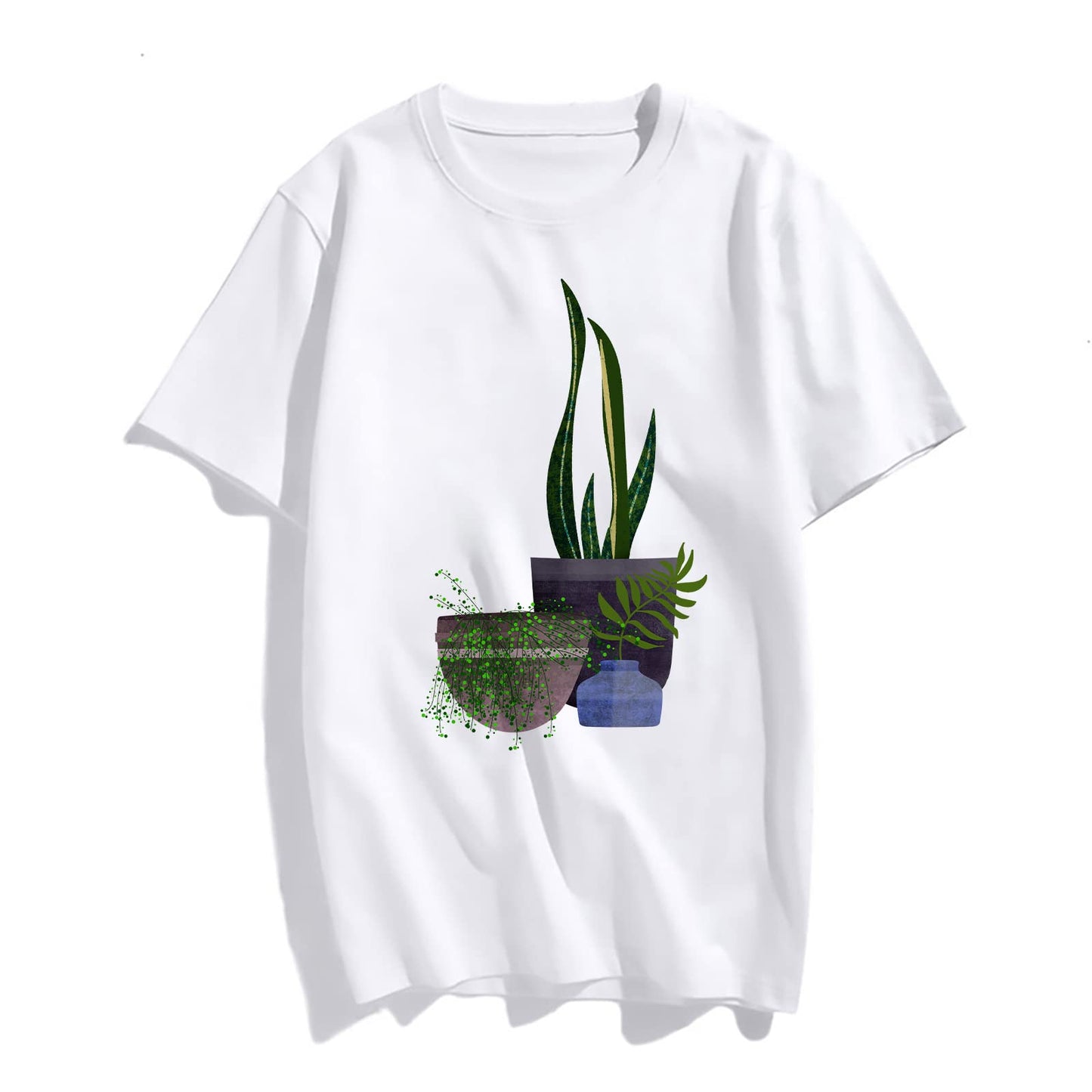 Womens Potted Greenery Graphics Vintage Short Sleeve T Shirts for Women Summer Tops