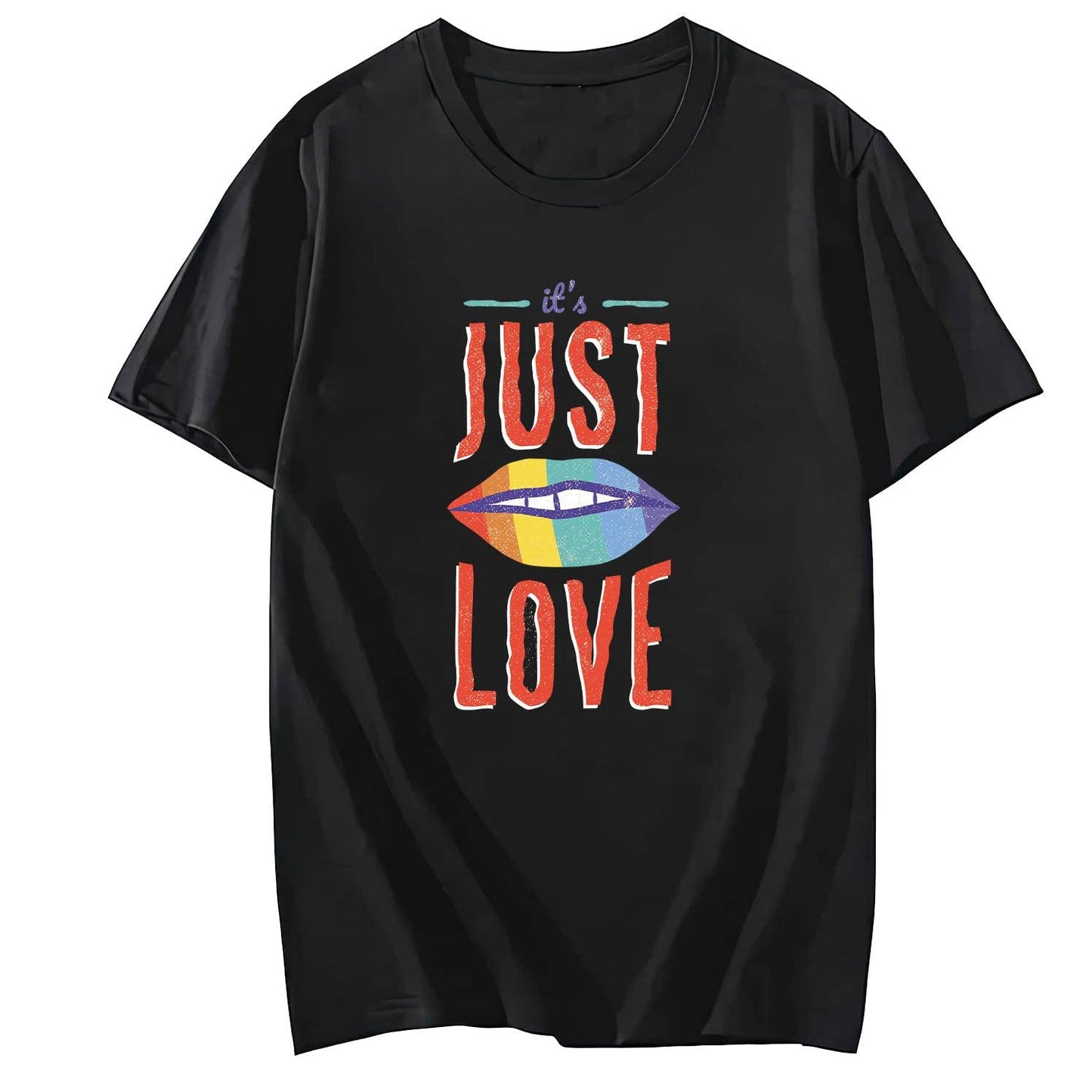 It's Just Love Shirt for Women Short Sleeve Comfort Tops T-Shirt