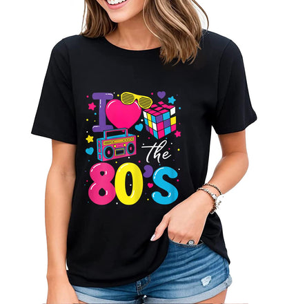 Women's Shirt Rad 80s Radical Tops Vintage Eighties Party T-Shirts