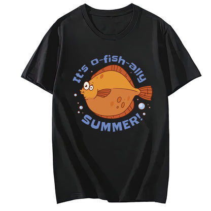 Itso Fish Allly Summer Short Sleeve Comfort Tops T-Shirts for Women