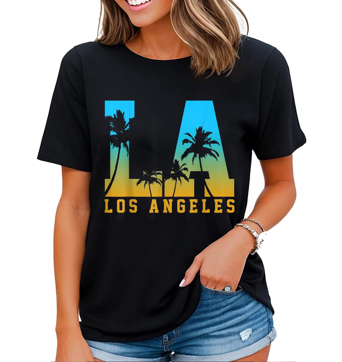 Los Angeles Vintage Vacation T-Shirt - Women's Casual Style