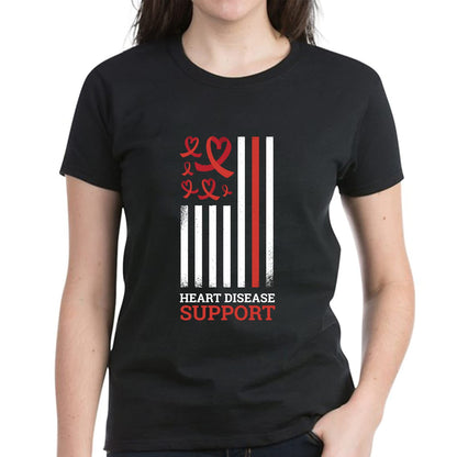 Heart Disease Support Shirt for Women Casual Short Sleeves Top T-Shirt