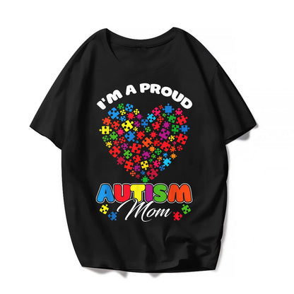 Autism Awareness Rockin' The Exhausted Autism Mom Life T-Shirt Cute Women Graphics Casual Shirts Summer Tee