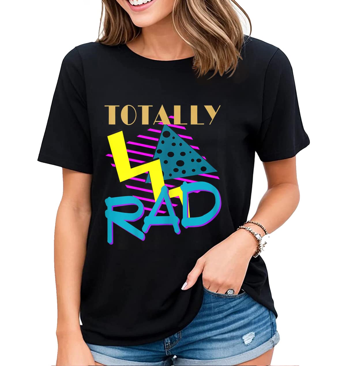 Women's Shirt Rad 80s Radical Tops Vintage Eighties Party T-Shirts