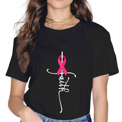 Sassalilly Pink Ribbon Breast Cancer Awareness Breast Cancer Walk T-Shirt