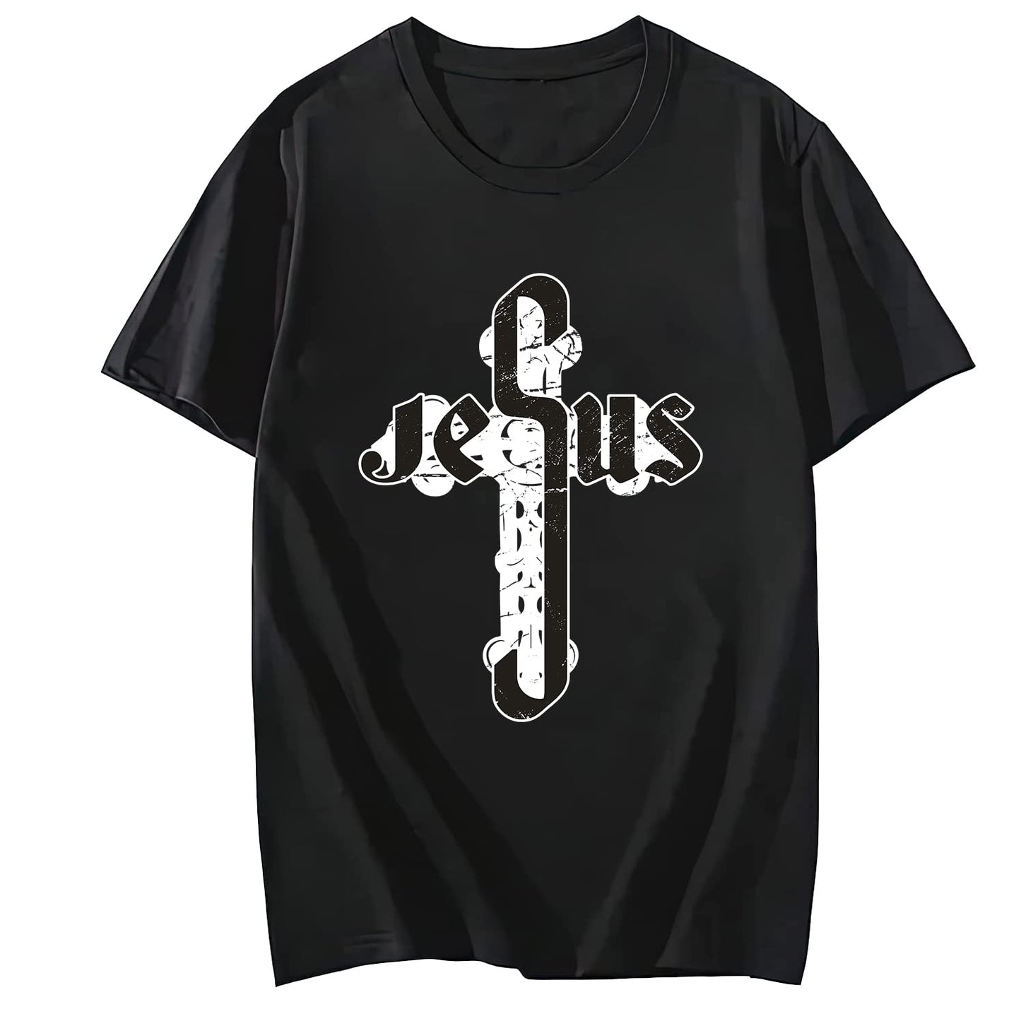Jesus Cross Short Sleeve Comfort Tops T-Shirts for Women