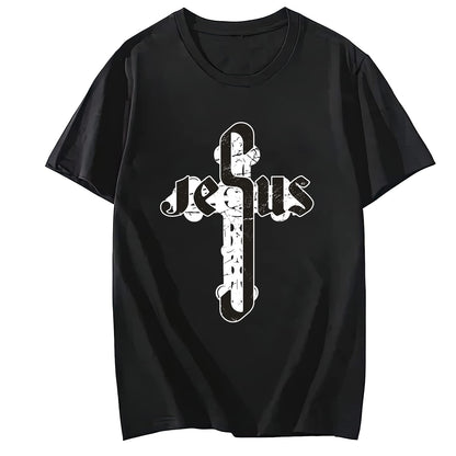 Jesus Cross Short Sleeve Comfort Tops T-Shirts for Women