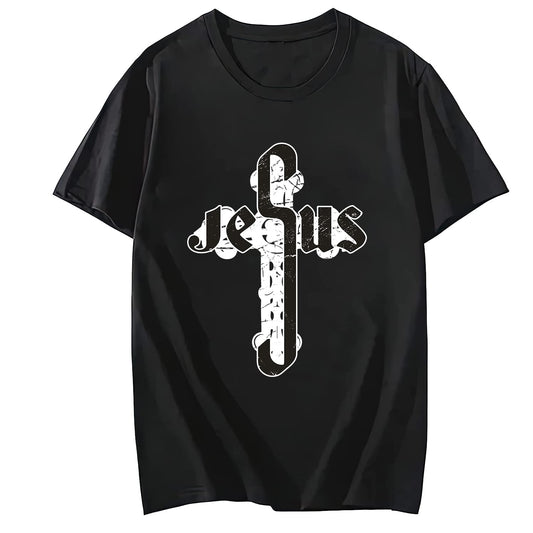 Jesus Cross Short Sleeve Comfort Tops T-Shirts for Women