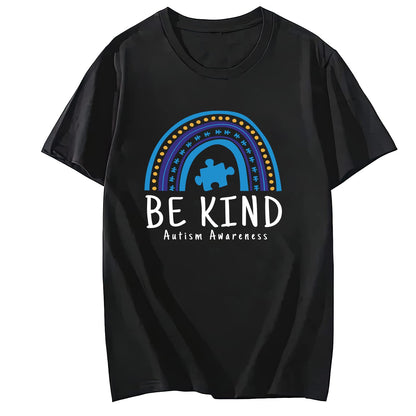 Autism Awareness Short Sleeve Comfort Tops T-Shirts for Women