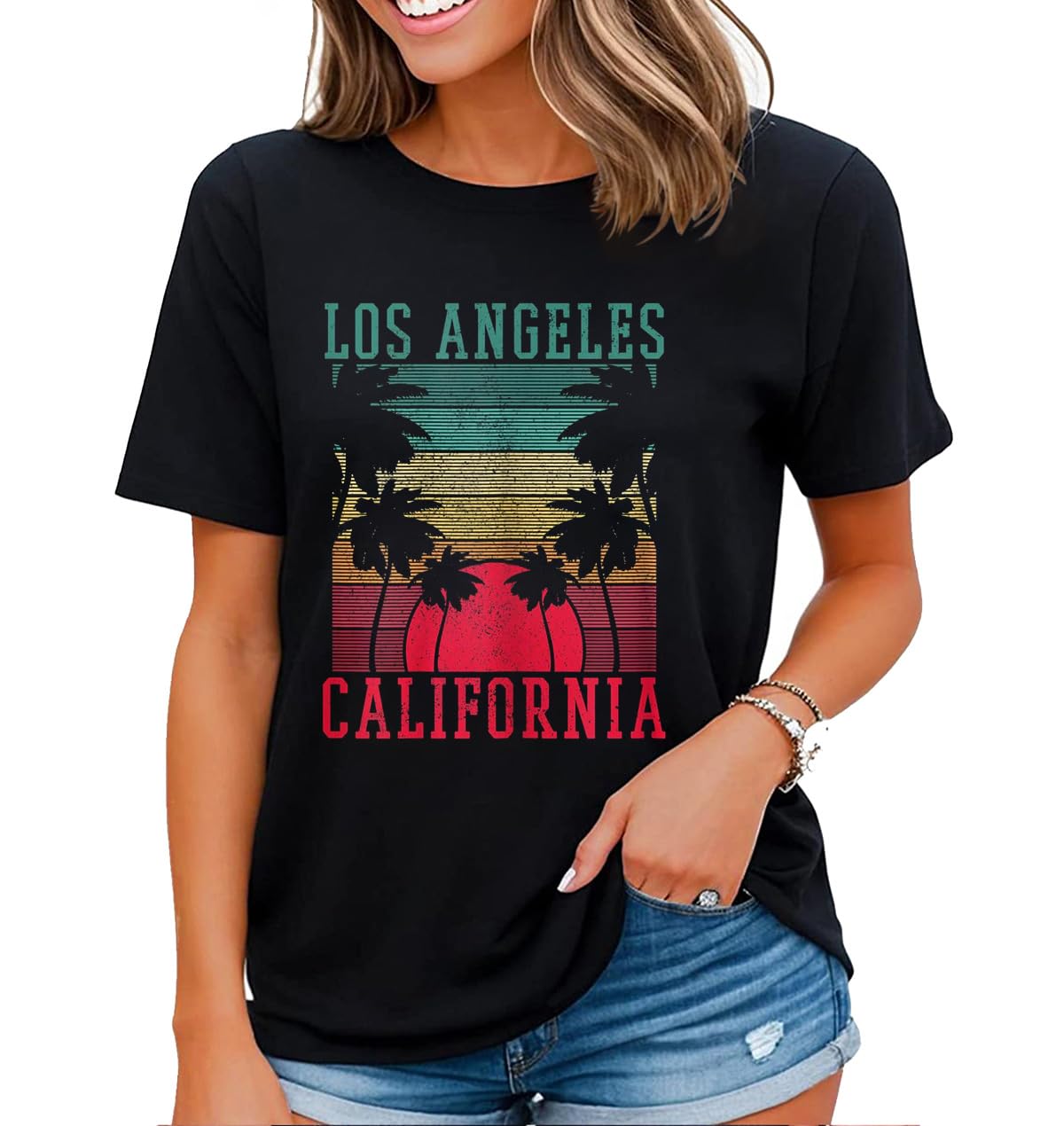 Funny Los Angeles Sunset Tee - Women's Vintage Souvenir Gift