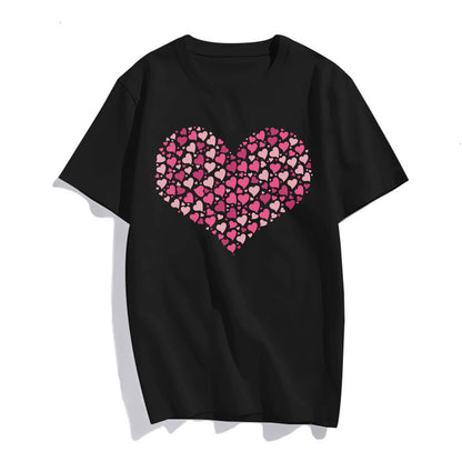noozuo Small Heart-Shaped Pattern to Form A Heart Women's Crew Neck T-Shirt
