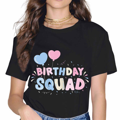 Birthday Squad Party Fashion Short Sleeve Casual Round Neck Gift T-Shirt