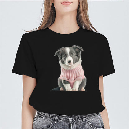 Womens Summer Tshirts Casual Short Sleeve Tops Women's Dog Pattern Print