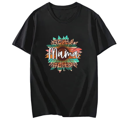 Mama Serape Sunflower Graphic Shirt Women's Bella Mom Gift T-Shirt