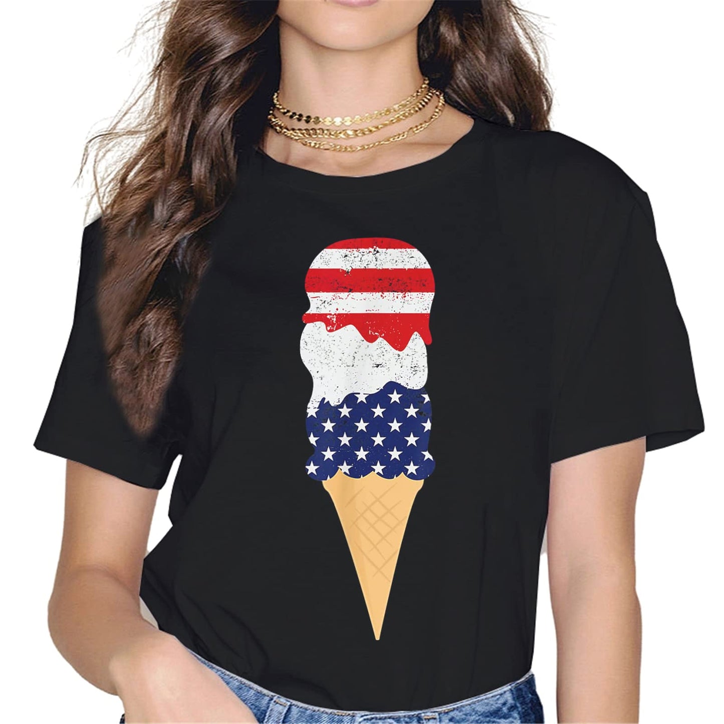 4th of July Firework Ice Cream T-Shirt - Unisex Graphics