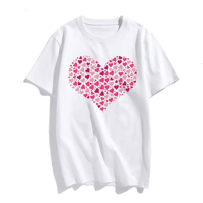 noozuo Small Heart-Shaped Pattern to Form A Heart Women's Crew Neck T-Shirt