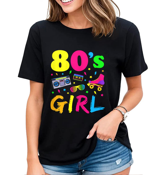 Women's Shirt Rad 80s Radical Tops Vintage Eighties Party T-Shirts