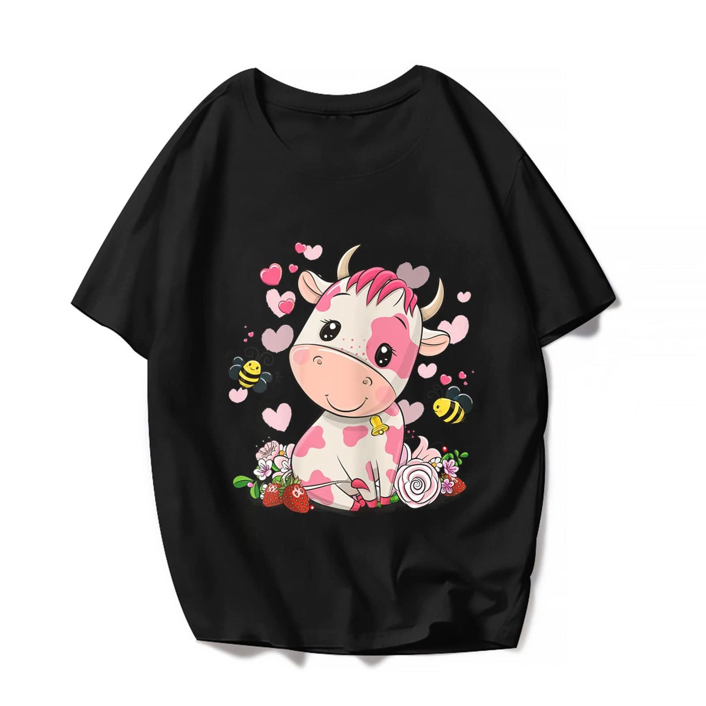 Women's "Just a Girl Who Loves Cow" T-Shirt - Cute Graphics