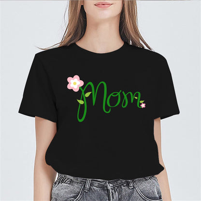 Mom T-Shirt Women's Round Neck Short Sleeve Tops
