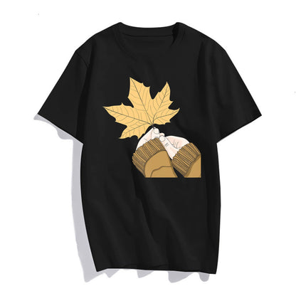 Maple Leaf Graphic Women's Summer Casual T-Shirt