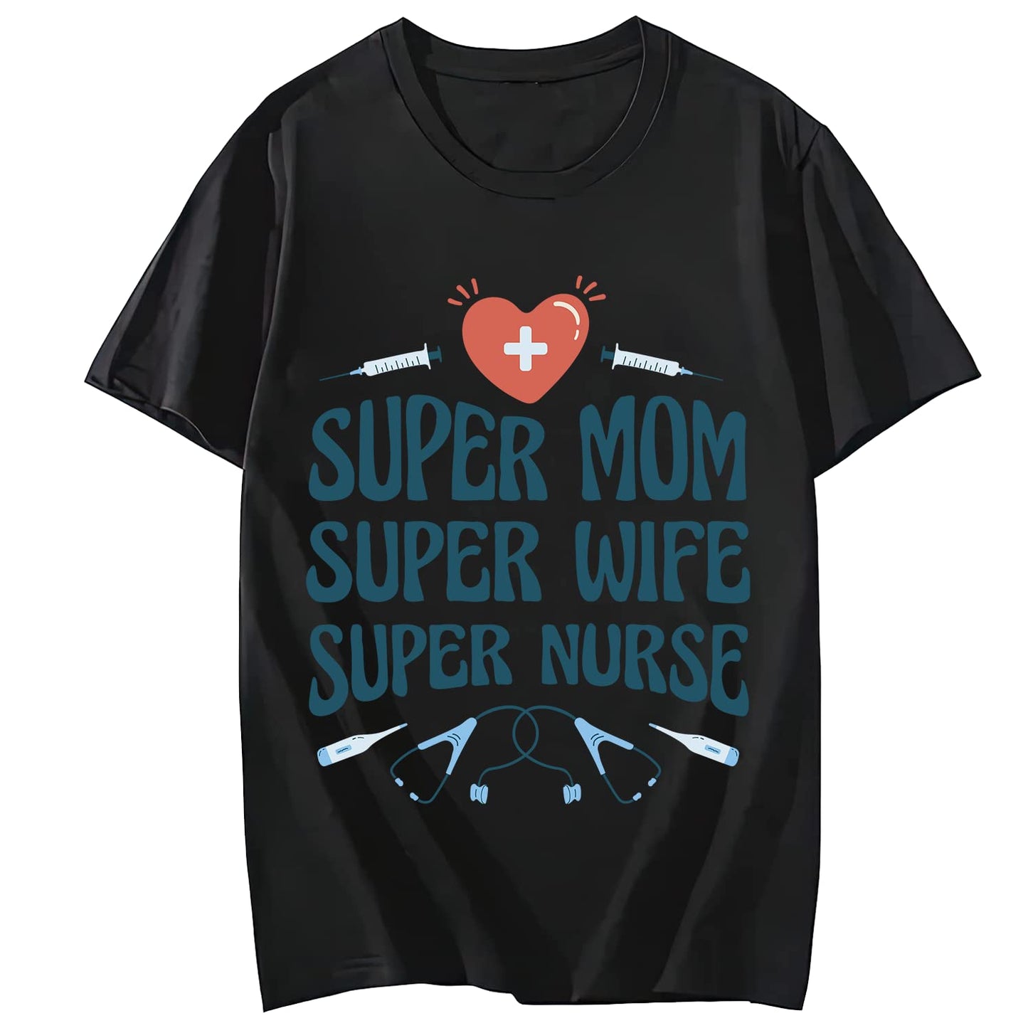 Sexy Nurse Pattern Casual Short Sleeve Gift T-Shirt for Women