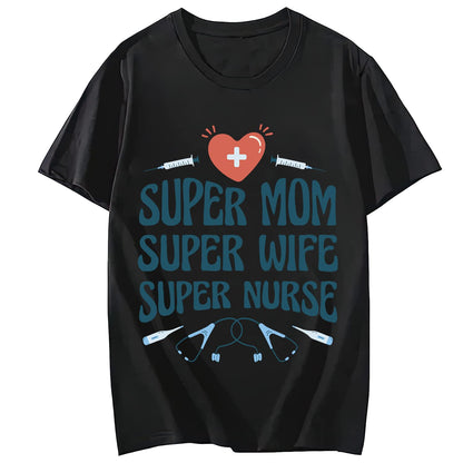 Sexy Nurse Pattern Casual Short Sleeve Gift T-Shirt for Women