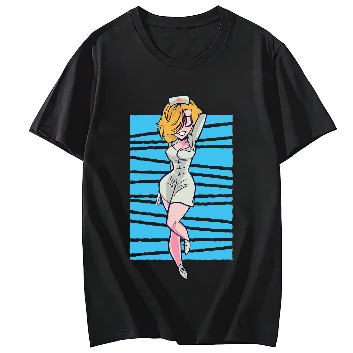 Sexy Nurse Pattern Casual Short Sleeve Gift T-Shirt for Women
