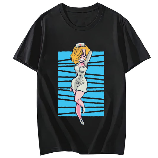 Sexy Nurse Pattern Casual Short Sleeve Gift T-Shirt for Women