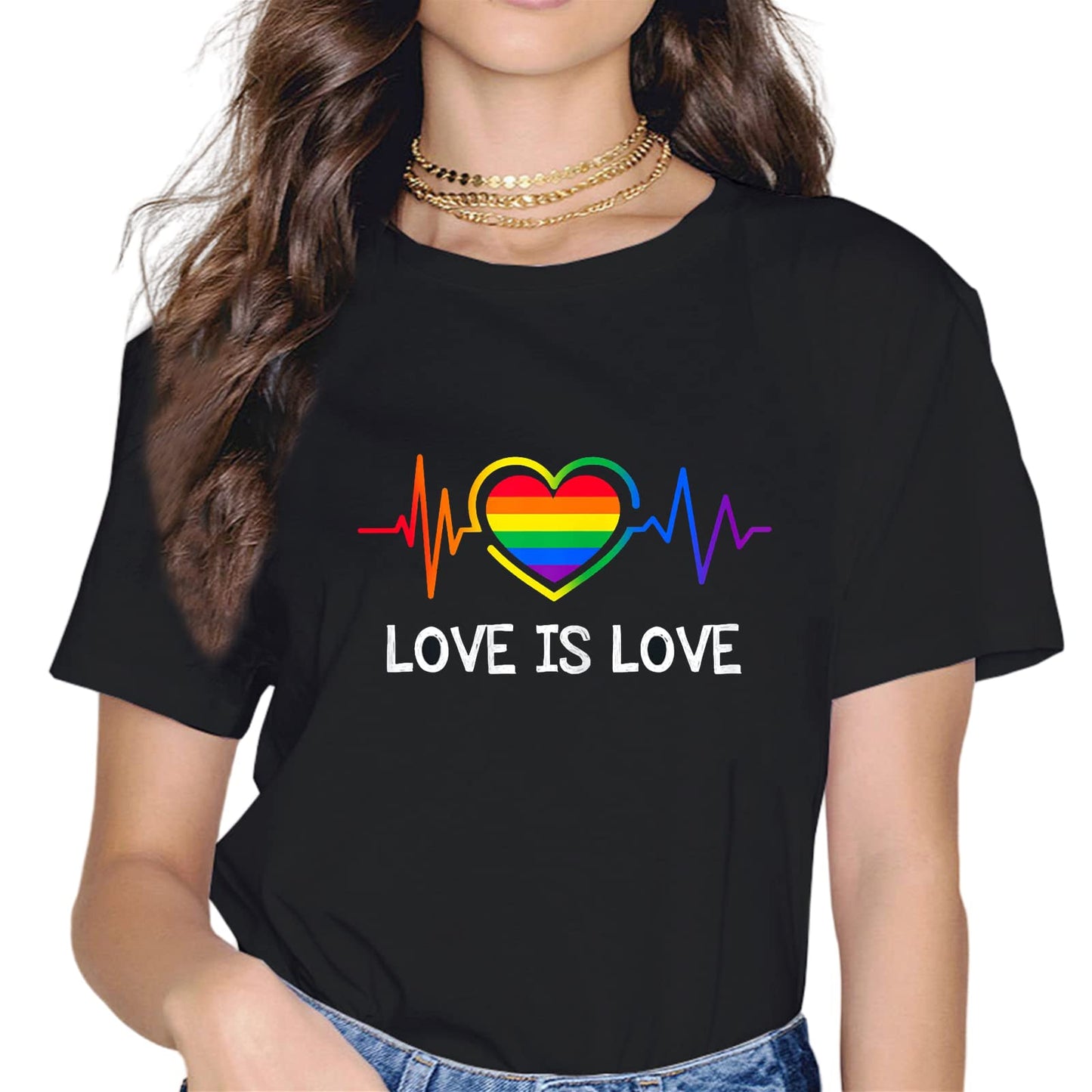 Women Fashion LGBTQ Casual Pride Month Gift T-Shirt