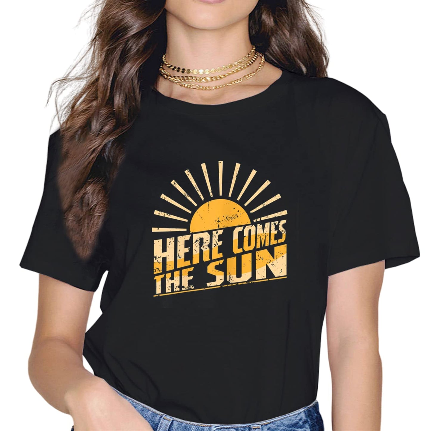 Here Comes The Sun Vintage Retro Beach Summer Vacation T-Shirt