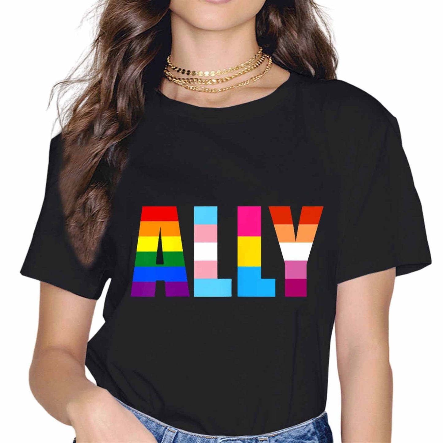 Human LGBTQIA Rainbow Flag Pride Transgender Proud Ally T-Shirt