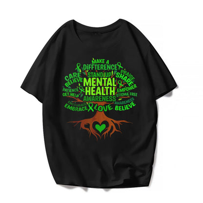 Mental Health Awareness T-Shirt - Casual Short Sleeve Shirts