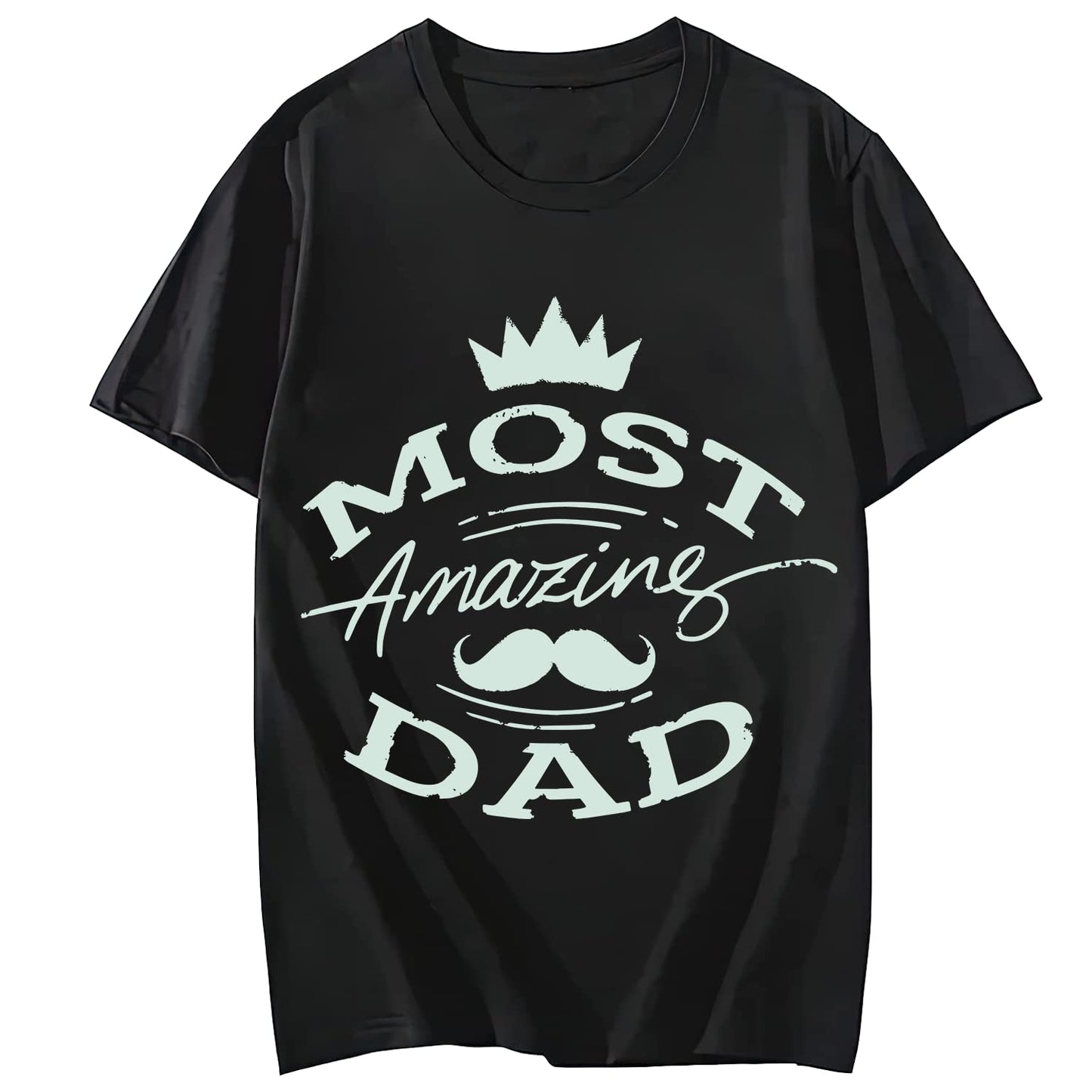 Best Dad Ever Lion Quote Casual Short Sleeve T-Shirt for Women and Men