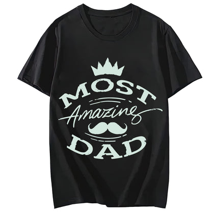 Best Dad Ever Lion Quote Casual Short Sleeve T-Shirt for Women and Men