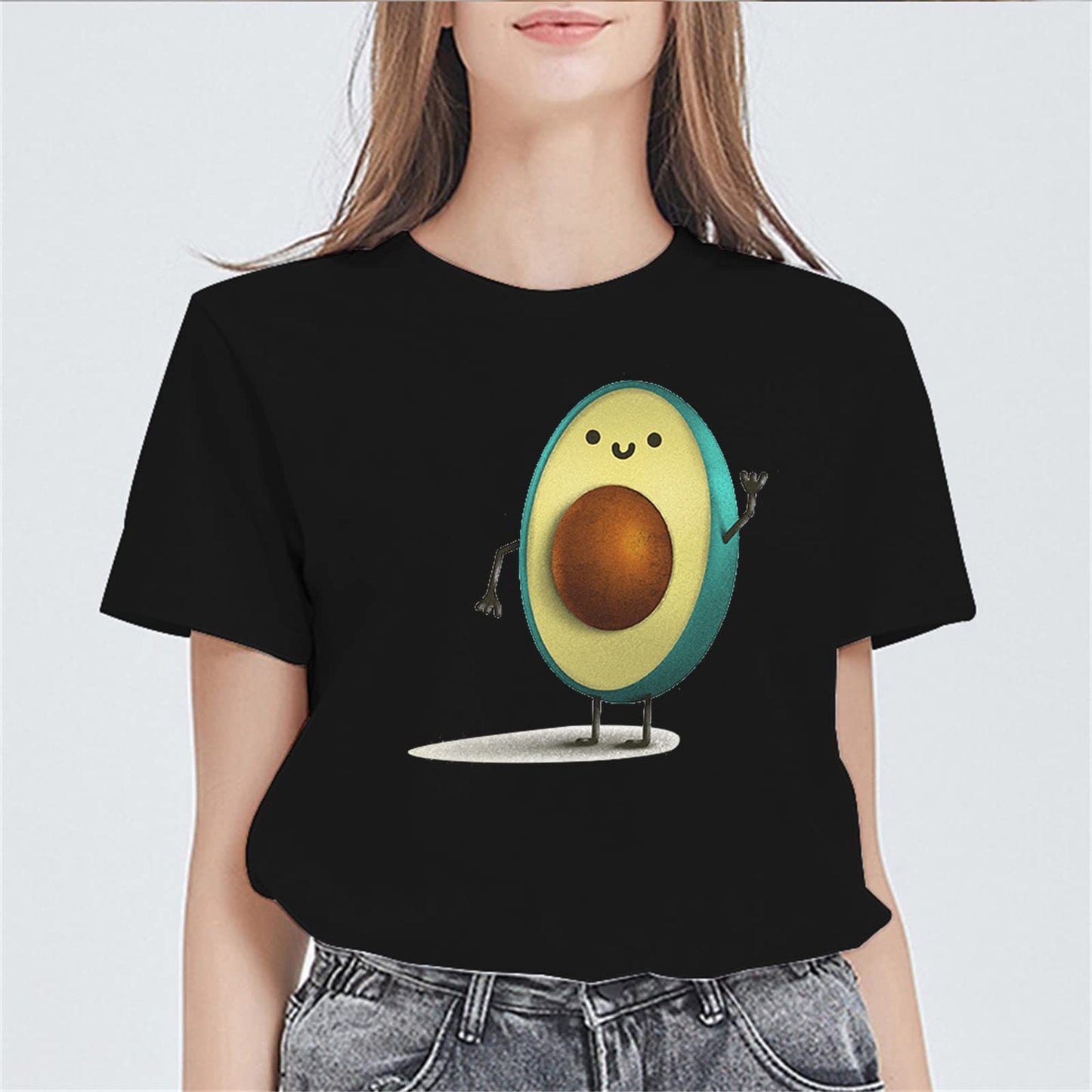 Womens Cute Avocado Graphic Short Sleeve T Shirts for Women Summer Tops