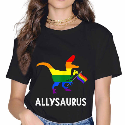 Proud Ally Fashion Short Sleeve Casual Round Neck Pride Month Gift T-Shirt